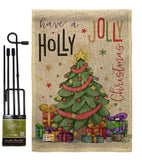 A Holly Jolly Christmas - Christmas Winter Vertical Impressions Decorative Flags HG114150 Made In USA