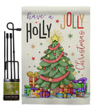 A Holly Jolly Christmas - Christmas Winter Vertical Impressions Decorative Flags HG114150 Made In USA