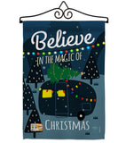 Believe The Magic Trailer - Christmas Winter Vertical Impressions Decorative Flags HG114152 Made In USA