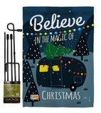 Believe The Magic Trailer - Christmas Winter Vertical Impressions Decorative Flags HG114152 Made In USA