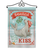 Sealed With A Kiss - Christmas Winter Vertical Impressions Decorative Flags HG114154 Made In USA