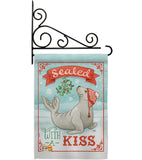 Sealed With A Kiss - Christmas Winter Vertical Impressions Decorative Flags HG114154 Made In USA