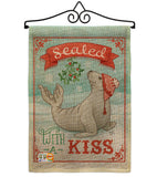 Sealed With A Kiss - Christmas Winter Vertical Impressions Decorative Flags HG114154 Made In USA