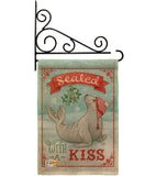 Sealed With A Kiss - Christmas Winter Vertical Impressions Decorative Flags HG114154 Made In USA