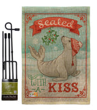 Sealed With A Kiss - Christmas Winter Vertical Impressions Decorative Flags HG114154 Made In USA