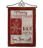 Ho Ho Ho Red Collage - Christmas Winter Vertical Impressions Decorative Flags HG114171 Made In USA