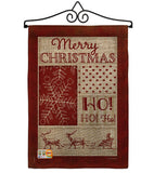 Ho Ho Ho Red Collage - Christmas Winter Vertical Impressions Decorative Flags HG114171 Made In USA