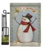 Let it Snow Happy Snowman - Christmas Winter Vertical Impressions Decorative Flags HG114175 Made In USA