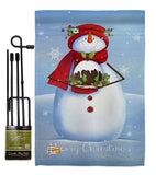 Warm Wish Snowman - Christmas Winter Vertical Impressions Decorative Flags HG114188 Made In USA