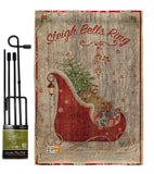 Sleigh Bells Ring - Christmas Winter Vertical Impressions Decorative Flags HG114189 Made In USA