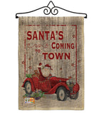 Santa's Coming to Town - Christmas Winter Vertical Impressions Decorative Flags HG114190 Made In USA