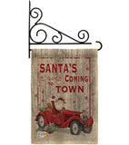Santa's Coming to Town - Christmas Winter Vertical Impressions Decorative Flags HG114190 Made In USA