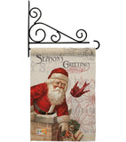 Antique Santa Holiday - Christmas Winter Vertical Impressions Decorative Flags HG114194 Made In USA