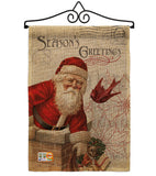 Antique Santa Holiday - Christmas Winter Vertical Impressions Decorative Flags HG114194 Made In USA