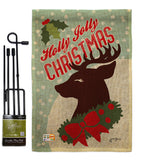 Holly Jolly Christmas - Christmas Winter Vertical Impressions Decorative Flags HG114197 Made In USA