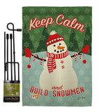 Keep Calm Build Snowmen - Christmas Winter Vertical Impressions Decorative Flags HG114198 Made In USA