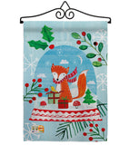 Snow Globe Fox - Christmas Winter Vertical Impressions Decorative Flags HG114203 Made In USA