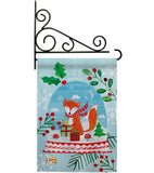 Snow Globe Fox - Christmas Winter Vertical Impressions Decorative Flags HG114203 Made In USA