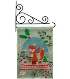 Snow Globe Fox - Christmas Winter Vertical Impressions Decorative Flags HG114203 Made In USA