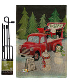 Snowmen Hot Cocoa - Christmas Winter Vertical Impressions Decorative Flags HG114207 Made In USA