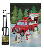 Snowmen Hot Cocoa - Christmas Winter Vertical Impressions Decorative Flags HG114207 Made In USA