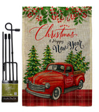 Christmas Happy New Year - Christmas Winter Vertical Impressions Decorative Flags HG114230 Made In USA