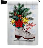 Christmas Skates - Christmas Winter Vertical Impressions Decorative Flags HG114245 Made In USA