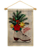 Christmas Skates - Christmas Winter Vertical Impressions Decorative Flags HG114245 Made In USA