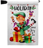 Elf Holiday - Christmas Winter Vertical Impressions Decorative Flags HG120019 Made In USA