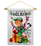 Elf Holiday - Christmas Winter Vertical Impressions Decorative Flags HG120019 Made In USA