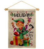 Elf Holiday - Christmas Winter Vertical Impressions Decorative Flags HG120019 Made In USA