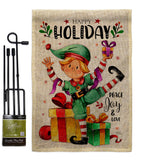 Elf Holiday - Christmas Winter Vertical Impressions Decorative Flags HG120019 Made In USA