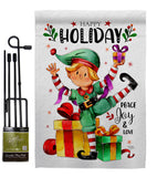 Elf Holiday - Christmas Winter Vertical Impressions Decorative Flags HG120019 Made In USA