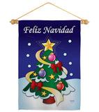 Felíz Navidad - Christmas Winter Vertical Impressions Decorative Flags HG120028 Made In USA