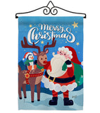 Santa with Friends - Christmas Winter Vertical Impressions Decorative Flags HG137312 Made In USA