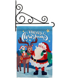 Santa with Friends - Christmas Winter Vertical Impressions Decorative Flags HG137312 Made In USA