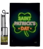 Saint Pat Neon - Christmas Winter Vertical Impressions Decorative Flags HG137313 Made In USA