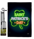 Saint Pat Neon - Christmas Winter Vertical Impressions Decorative Flags HG137313 Made In USA