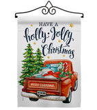 Holly Jolly Christmas - Christmas Winter Vertical Impressions Decorative Flags HG137332 Made In USA