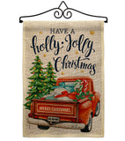 Holly Jolly Christmas - Christmas Winter Vertical Impressions Decorative Flags HG137332 Made In USA