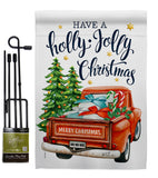 Holly Jolly Christmas - Christmas Winter Vertical Impressions Decorative Flags HG137332 Made In USA