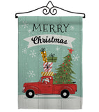 Santa Red Truck - Christmas Winter Vertical Impressions Decorative Flags HG137355 Made In USA
