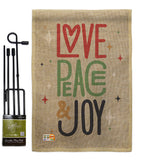 Love Peace & Joy - Christmas Winter Vertical Impressions Decorative Flags HG192050 Made In USA