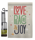 Love Peace & Joy - Christmas Winter Vertical Impressions Decorative Flags HG192050 Made In USA