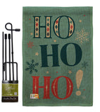 Ho Ho Ho - Christmas Winter Vertical Impressions Decorative Flags HG192051 Made In USA