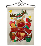 Santa Santa Stop Here - Christmas Winter Vertical Impressions Decorative Flags HG192052 Made In USA