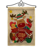 Santa Santa Stop Here - Christmas Winter Vertical Impressions Decorative Flags HG192052 Made In USA