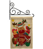 Santa Santa Stop Here - Christmas Winter Vertical Impressions Decorative Flags HG192052 Made In USA