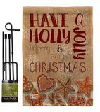 Have A Holly Jolly - Christmas Winter Vertical Impressions Decorative Flags HG192128 Made In USA