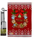 Gingerbread Wreath - Christmas Winter Vertical Impressions Decorative Flags HG192249 Made In USA